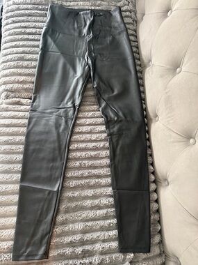 High-Rise Black Faux Leather Leggings